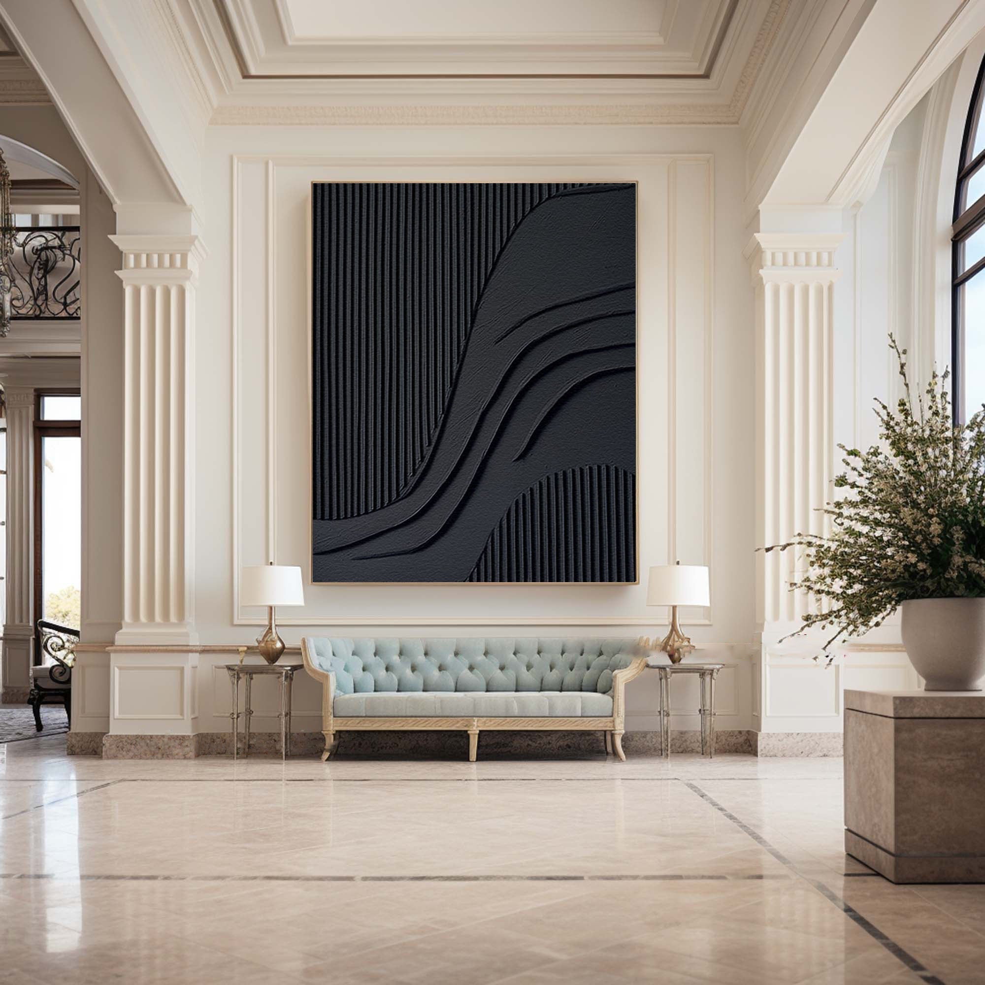 Black Minimalist Abstract Painting #BM 001